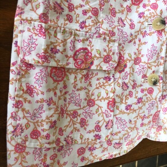 VICTORIA'S SECRET Linen Floral Print Lined 3/4 Sleeve Blazer 4 - Picture 7 of 17